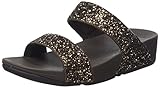 Sandalen in Damenstreifen. Fitflop Glitterball Slide, Damen Offene Sandalen mit Keilabsatz, Brown (Bronze Glitter), 35.5 EU