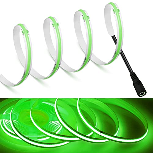 Image of MDee】COB LED Strip Lights Green 4.92ft /1.5m DC Powered DC12V Flexible LED Tape Lights with DC Connector CRI 90+ 800LM /m 320LEDs /m for Indoor and Outdoor Decor(Green4.92ft /1.5m)