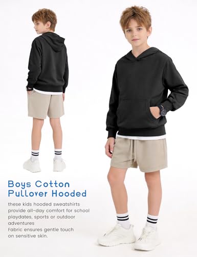 Image of PEHMEA 2 Pack Kids Hoodies Sweatshirt for Boys Cotton Pullover Hooded Sweatshirts With Pockets No Drawstring