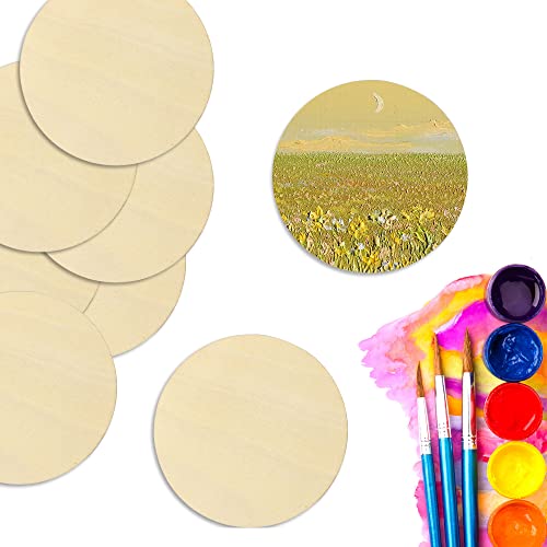 Fswcck 85 Pcs 3 Inch Unfinished Wood Circles For Crafts, Round Wood Slices Blank Wooden Circles Round Discs Cutouts For Painting, Staining, Diy Supplies, Engraving, Carving, Decorations #TOP5