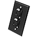 Seismic Audio SA-PLATE3 Black Stainless Steel Wall Plate with Dual XLR Female Connectors
