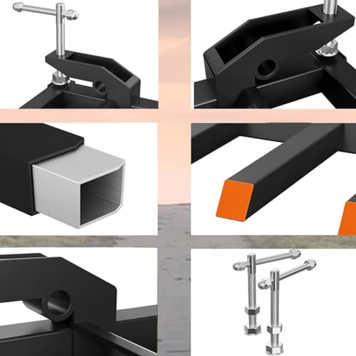 Clamp On Debris Forks to 60" Bucket, Heavy Duty Pallet Fork 4000 lbs Capacity Quick Attach Fit For Loader Bucket Skidsteer Tractor