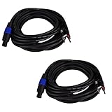 Seismic Audio B12SP35-2Pack 35-Feet Pro Audio Banana to Speakon Cable 12-Gauge, Pair