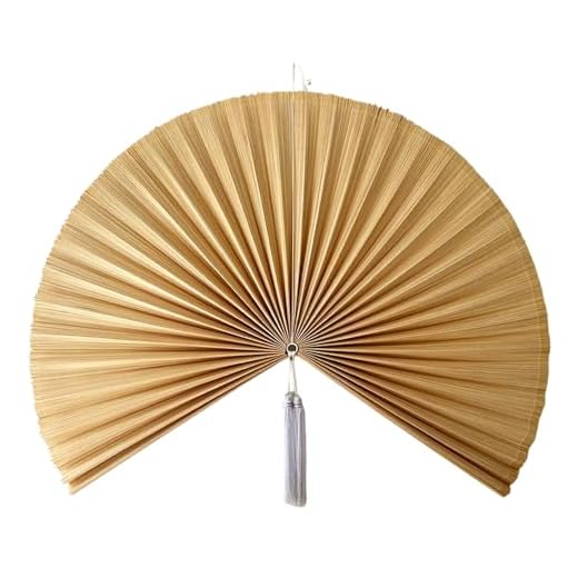 ChumDecor Fan Wall Decor,Japanese Wall Fan Decor,Large Bamboo Fan Wall Art For Boho Hanging Headboard,Decorative Folding Fan For Over Bed Decorations,Large Wall Dcor (60 inch, Ivory)