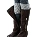 FAYBOX Short Women Crochet Boot Cuffs Winter Cable Knit Leg Warmers Gray