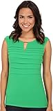 Calvin Klein Women's Cap-Sleeve Top with Pleated Chiffon