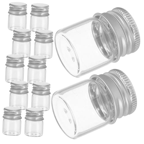 Abaodam 1 Juego Frascos Herméticos De Vidrio Minibotellas Frasco De Aluminio Para Frutas Con Tapa Contenedores Con Tapa Almacenamiento Pequeños Sellos Para Frascos Lata 12 piezas