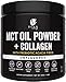 MCT Oil Powder + Collagen + Prebiotic Acacia Fiber - 100% Pure MCT's - Perfect for Keto - Energy Boost - Nutrient Absorption - Healthy Gut Support - Unflavored