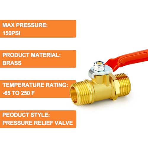 Image of GASHER 3PCS 3 /8 Inch Brass Mini Ball Valve, Shut Off Valve, 3 /8 Inch MNPT Thread Pipe Fitting