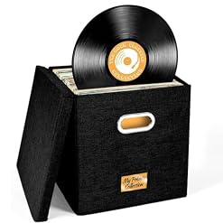 Boîte de rangement pour disques vinyles – Caisse pour albums avec couvercle et poignée – Boîte décorative pour disques vinyles de plus de 50 et plus de 30,5 cm - Les Beatles, Paul McCartney, John Lennon, RIngo Starr, George Harrison