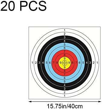 bopely 20pcs Archery Shooting Paper Target Shooting Training Paper Archery Accessories 40x40cm Bow and Arrow Equipment Target Paper