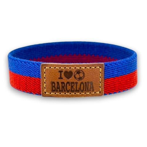 BDM   Pulsera y Llavero Azulgrana Barcelona y Futbol | Tela Elástica 