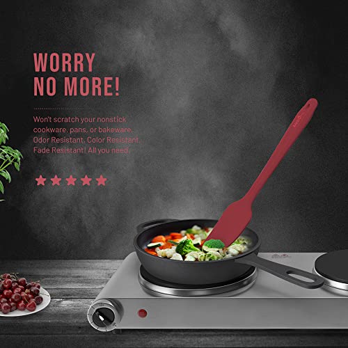 Bakeroyal Silicone Spatula Set - 4-Piece Rubber Spatulas Silicone Heat Resistant 600°F For Everyday Task - Seamless Design Kitchen Spatulas For Nonstick Cookware - Silicone Kitchen Utensils Sets #TOP5