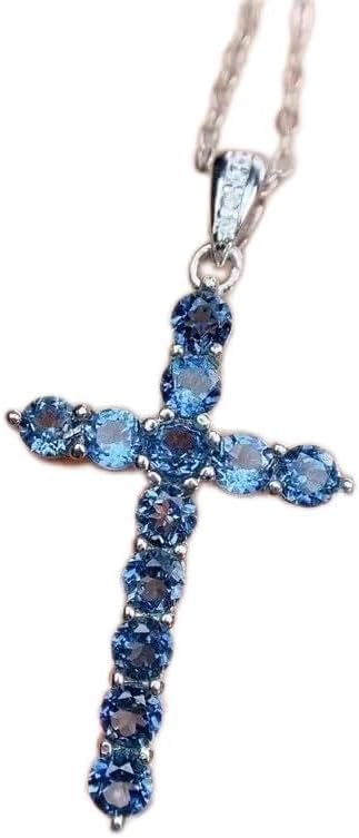 Colliers pour femmes en argent, collier croisé avec véritables pierres de naissance