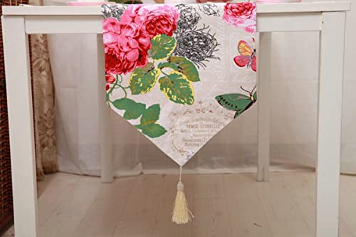 Chemin de table de Noël fleurs et papillons décoration table longue - 6