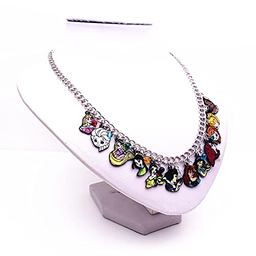 Dreamwater Beauty Beast Sleepng Beauty Tangld Cinderela Necklace Snw White Little Mermaid Brave Merida Elsa Princess Charm Necklace Gifts For Girl Woman #TOP4