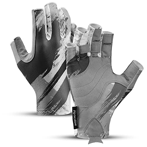 KynciLOR Fingerless Fishing Gloves UPF 50+
