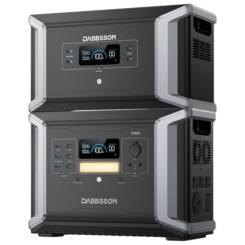 Dabbsson Power Station DBS 1400Pro with 1x DBS2100B Expansion Battery,3532Wh 2400W Rated, 80% Charged in 32 Minutes, NEMA TT-30R Outlet,100W USB-C,1200W Solar Input,Solar Generator for Home Backup -  DBS1400pro+1xDBS2100B