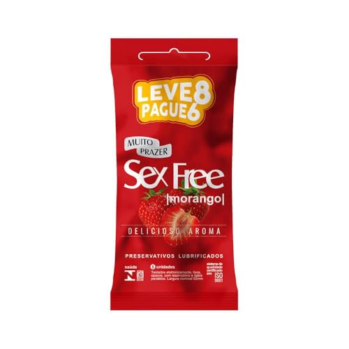 Preservativo Sex Free Delicioso Aroma 8 Unidades (Único, Morango)