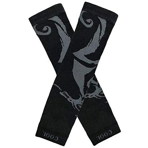 Cotson Men's Sports Fingerless Cotton Arm Sleeves for UV Protection & Bike Riding (Black, Pack of 1 Pair)