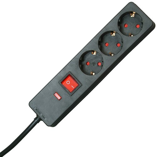 Preisvergleich Produktbild Kopp 224105019 Steckdosenleiste mit Überspannungsschutz, 3-Fach, schwarz