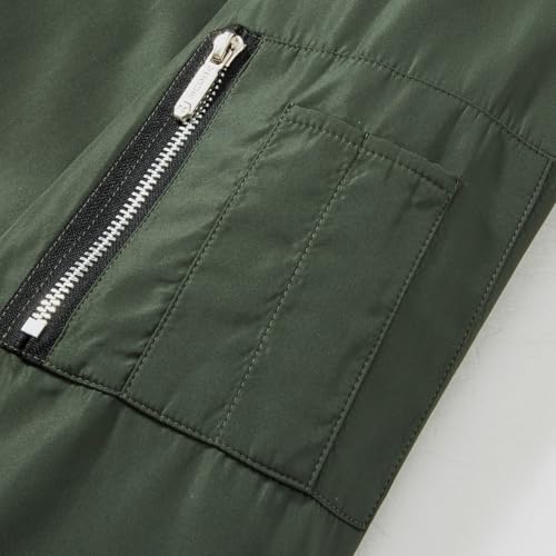 Image of QLZ Men's Bomber Jackets Varsity Flight Jacket For Men Casual Windbreaker Windproof Track Warm Puffer Coat（Spring /Fall /Winter）