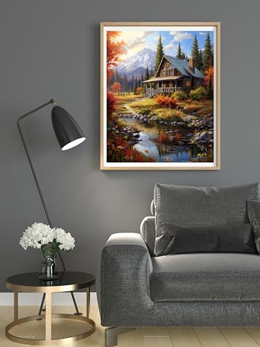 Image of 14CT Counted Cross Stitch Kits for Adults Mountain Flowers Advanced Stamped Cross Stitch Kits for Adults (Mountain 3)