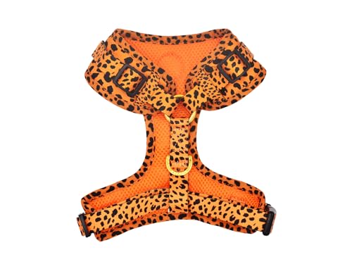 DUKIER - Arnés Ajustable en Cuello y Pecho para Perros, Chaleco Antitirones, Mascotas, de Seguridad, Neopreno, Cheetah Gold, Talla M - imagen 2