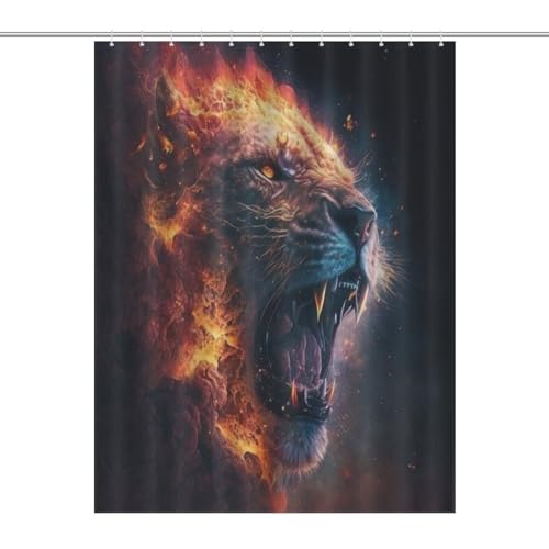 Rideau de douche lion de qualité supérieure en polyester durable