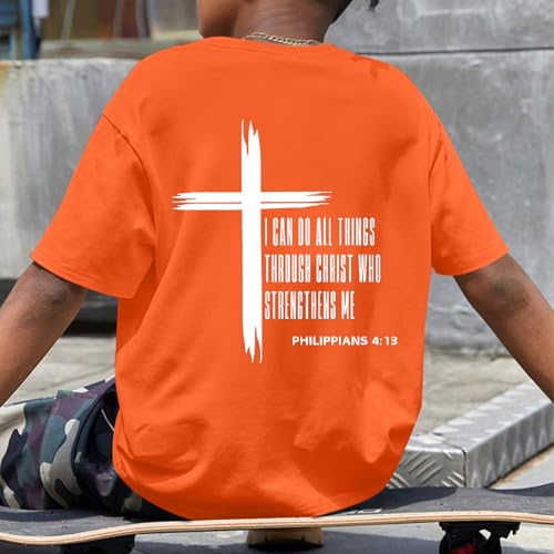 Image of KEEVICI Boys Christian Graphic Tees God Jesus Shirts for Kids Cross Faith Bible Verse Inspirational Religious Cotton T Shirt