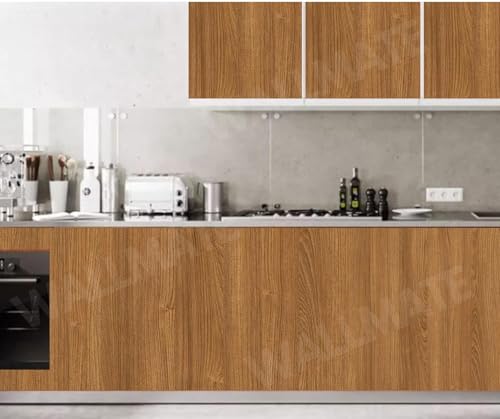 Image of WALLMATE Self Adhesive Wood Grain Wallpaper Vinyl Furniture Sticker Wood Wallpaper Kitchen Wallpaper Wooden Door Desktop Wallpapers (Texture 1, 16x75 Inch)