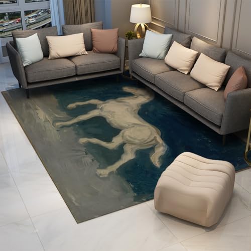Tapis salon 120x150 lavable impressionniste et antidérapant - 3