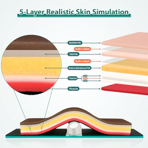 Image of DIY Suture Training Pad with Advanced 5-Layer Skin Simulation & Magic Tape Tension Base, Suture Practice Pad for Medical Students and Nurses - Brown Skin