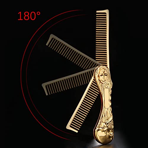 Peine plegable de aleación para cabello y barba miniatura 4