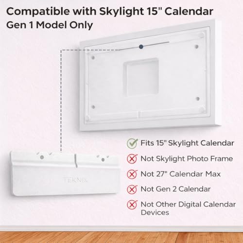 Image of Teknix No-Stud, No-Drill Wall Mount Compatible with Skylight 15-Inch Calendar (Gen 1 Only) - The Original DIY Install, No Anchors or Screws Needed, Damage-Free, Hammer Install, Hardware Included