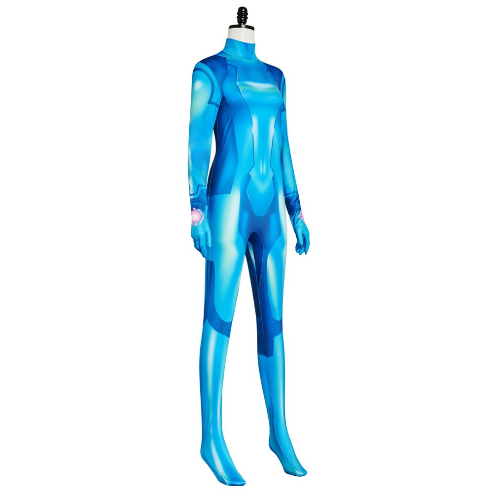 Wondermanqz Women Samus Cosplay Zero Suit Costume Jumpsuit Superhero Zentai Spandex Bodysuit for Halloween Outfits