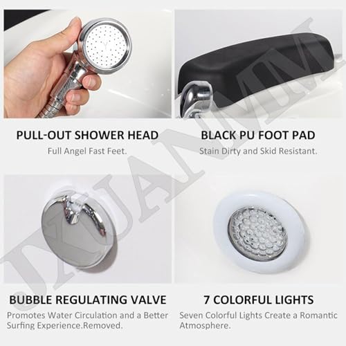 Spa de pies con masaje y calefacción acrílico con lámpara LED miniatura 5