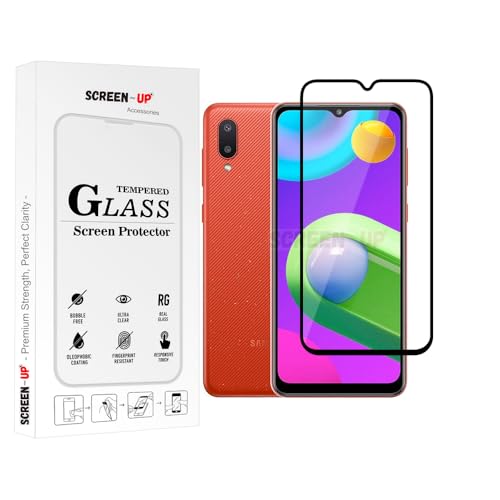 Image of ScreenUp Tempered Glass For Samsung Galaxy M02 - Ultra Clear, 9H Scratch Resistant, Full Coverage, Easy Install Screen Protector