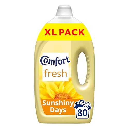 Image of Comfort Fabric Conditioner Sunshiny Days 2400ml | 80 Washes | Liquid Fabric Softener | Long-Lasting Fresh Fragrance | Softens Fabrics | Suitable for Clothes, Towels & Bedding