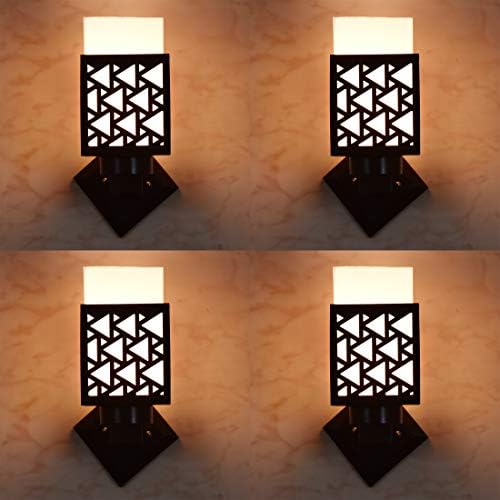 G Gojeeva Wooden Modern Design Wall Lamp Wall Light Suitable for Living Room;Foyer;Bedroom;Hallway(Pack of 4)