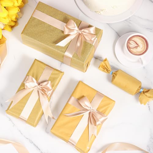 Image of woric 160 Sheets Gold Tissue Paper for Gift Bags 20 X 14 Inches Gift Tissue Paper Bulk for Crafts Weddings Birthday Party Decorations and Wine Bottle Wrapping
