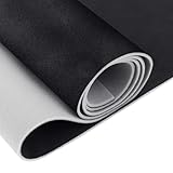 Reallnaive 1/5'' Extra Thick Suede Auto Headliner Fabric 78'' L x 60'' W with Foam Backing, Beginner Friendly, Black Interior Roof Liner, No Sag Support for Sedan Suv Rv Headliner Material Repair