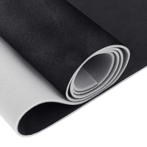 Reallnaive 1/5'' Extra Thick Suede Auto Headliner Fabric 78'' L x 60'' W with Foam Backing, Beginner Friendly, Black Interior Roof Liner, No Sag Support for Sedan Suv Rv Headliner Material Repair