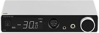 AOSHIDA Topping L70 Full Balanced NFCA Headphone Amp Preamp, 7500mW*2, XLR/TRS/RCA Hi-Res Audio Headphone Amp with XLR/4.4mm/6.35mm Output Amplifier for IEMs/Earphones/Headphones with Remote (Silver)
