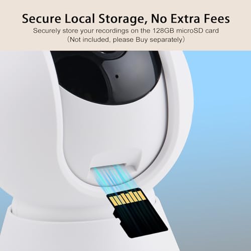 Image of 1080P Indoor Security Camera for Home Security, Dog Camera w /Motion Detection, Human Tracking, Plug-in Wired, 24 /7 Recording, 2-Way Audio Siren, Night Vision, Cloud & SD Card Storage