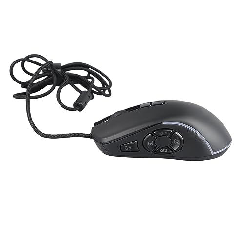 Sanpyl Mouse para jogos com fio com 10 botões laterais programáveis, mouse de atalho 800-7200DPI 6 D