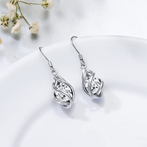 April Birthstone Earrings 925 Sterling Silver Cubic Zircon Earrings For Women Apr Birthday Dangle Drop Earrings Fine Jewelry For Women Girls #TOP2