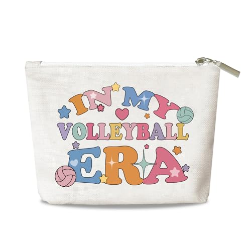 Presentes de voleibol para jogadores de vôlei, equipes, presentes de aniversário para amiga, irmã, bolsa de maquiagem de vôlei, Tamanho único, Arte