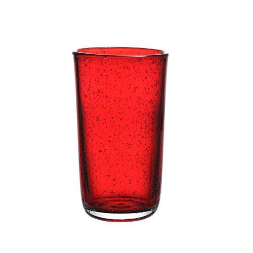 Whole Housewares Artisan Crafted Hand Blown Glass Tumblers,Colored Bubble Water Glasses,8.5 Oz Of 4 Colors Set #TOP4