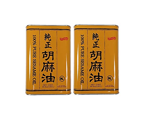 Shirakiku 100% Pure Sesame Oil, 56 Fl Oz, Pack of 2
